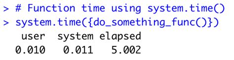 system.time() r|What are 'user' and 'system' times measuring in R .